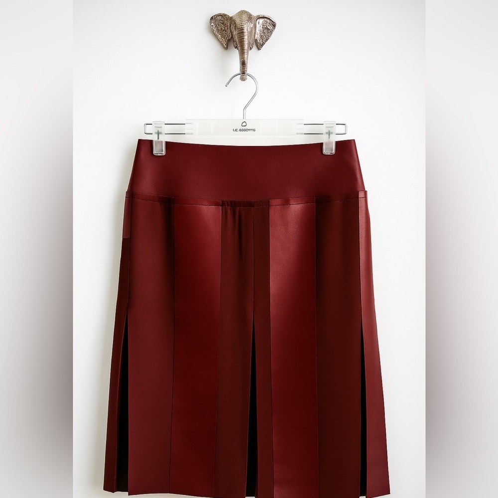 Celine Deep Red A-Line Skirt